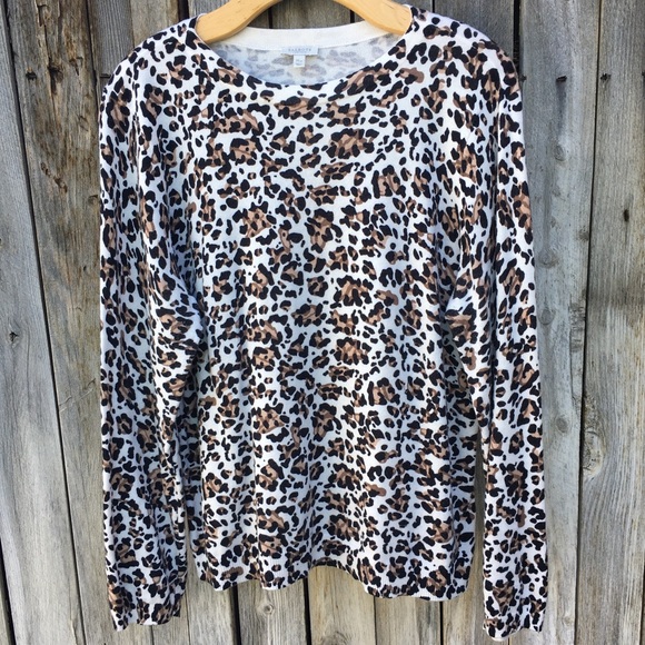 talbots leopard sweater